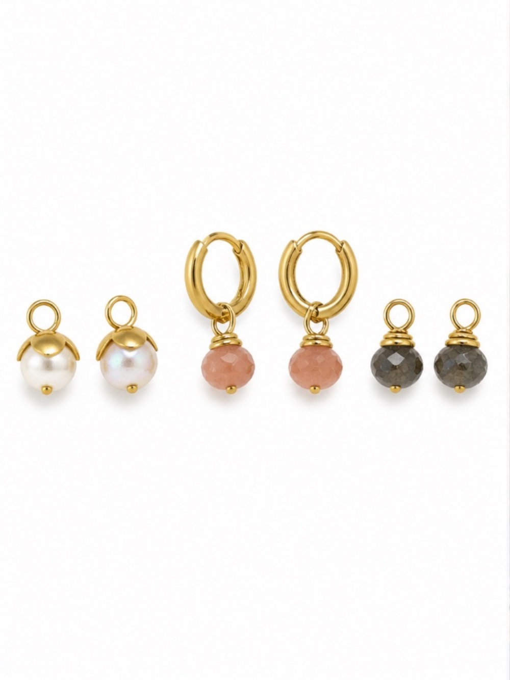 Spartina 449 Dainty Gold Hoop Earrings Interchangeable Charms Chic
